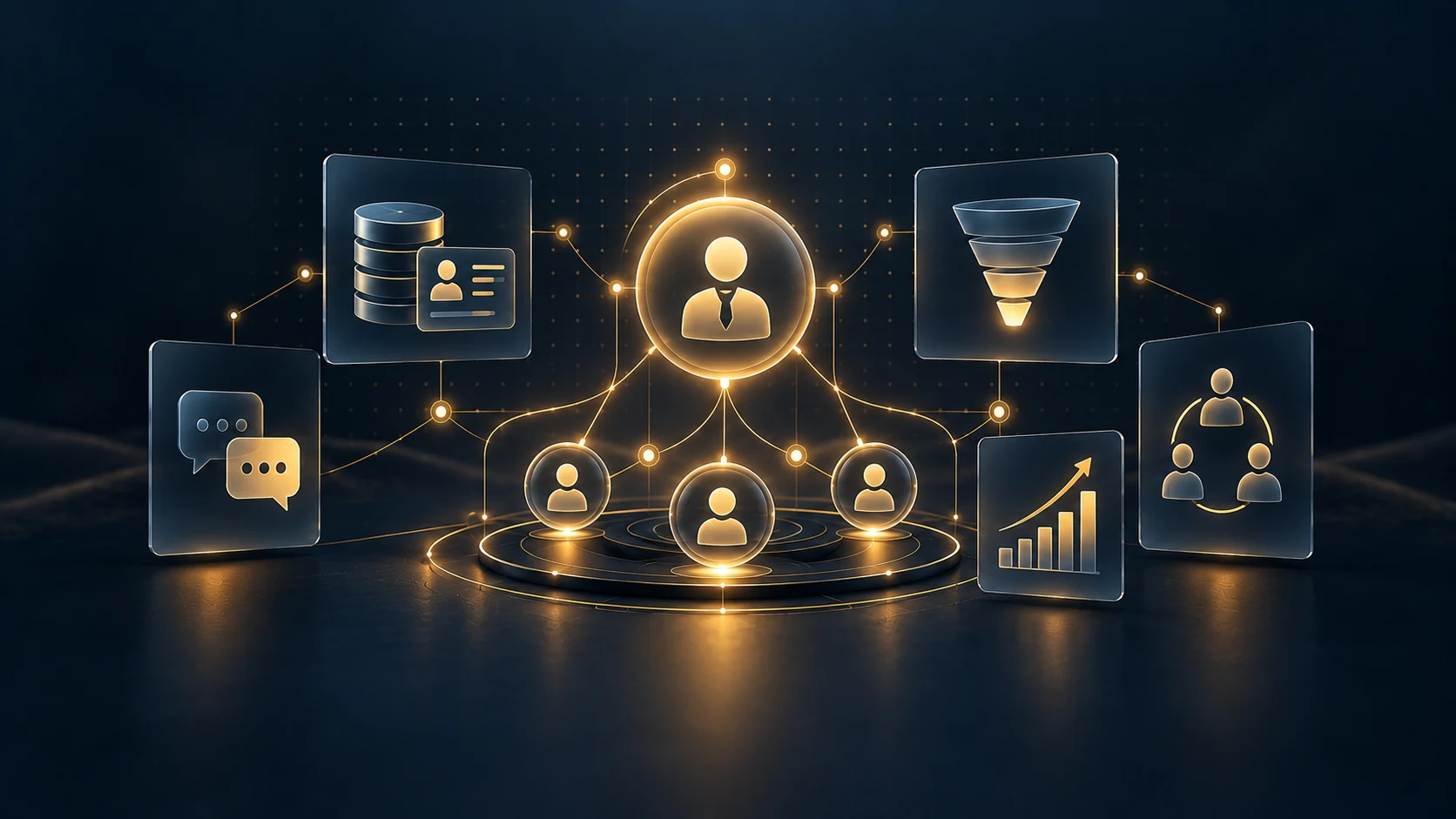 Vernetzte Kundenprofile, Daten, Kommunikation und Vertrieb als gemeinsames CRM-System.